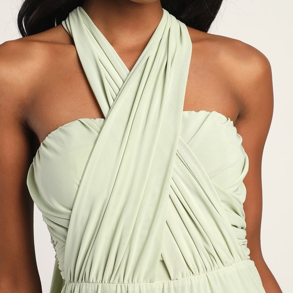 Lulus Start Your Romance Sage Green Strapless Convertible Maxi Dress - Picture 6 of 9